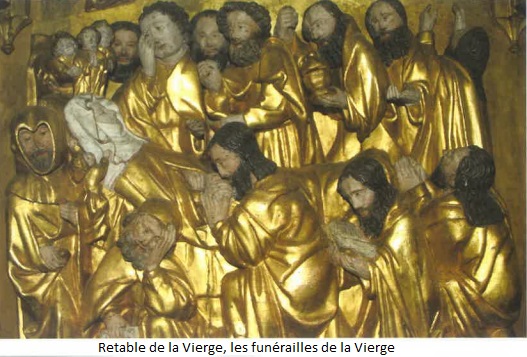 Détail retable de la Vierge - Funérailles de la Vierge