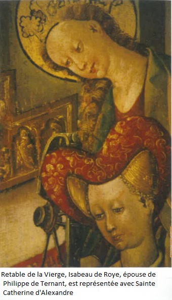 Détail retable de la Vierge - Isabeau de Roye