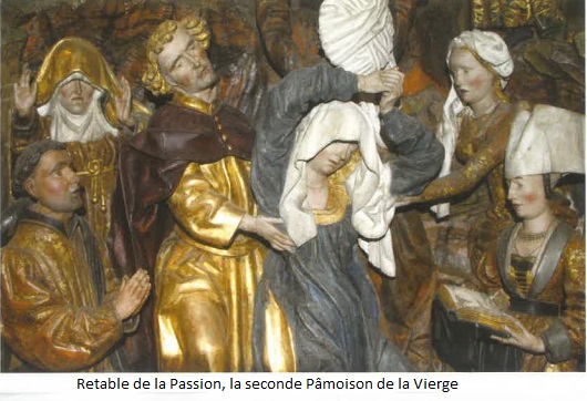 Détail retable de la Passion - Seconde pâmoison de la Vierge